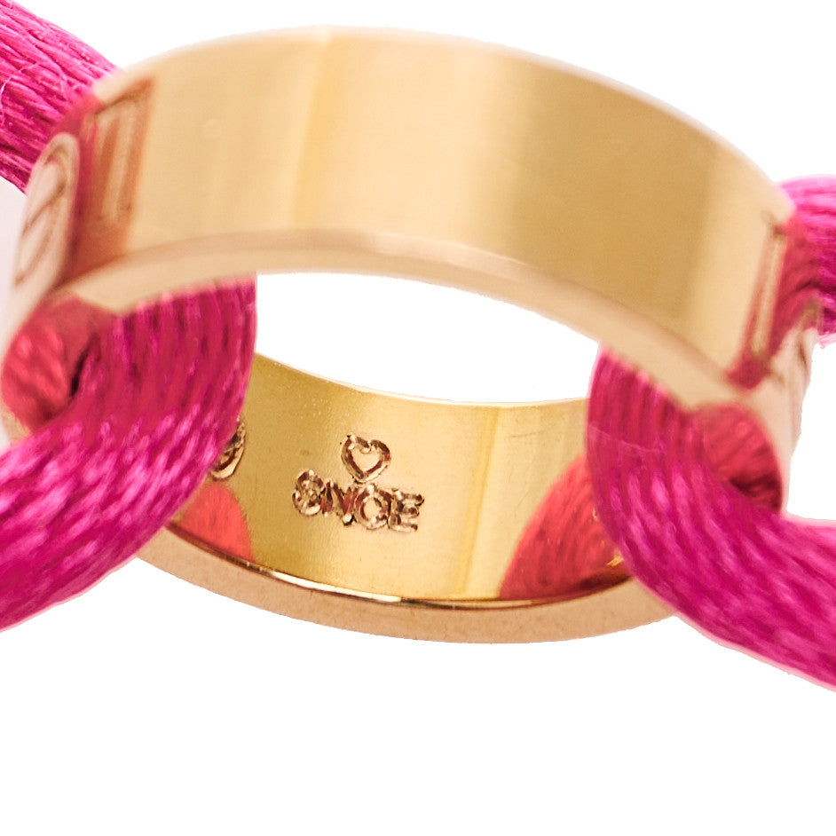 18K Pink Gold Charity LOVE Adjustable Cord Bracelet Pink