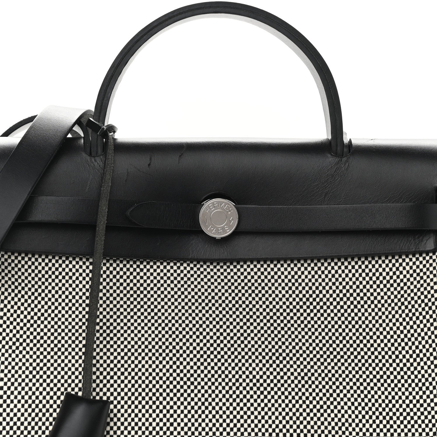 Hermes Vache Hunter Criss Viking Herbag Zip Retourne 31 PM Ecru Black 7 of 10