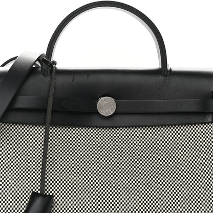 Hermes Vache Hunter Criss Viking Herbag Zip Retourne 31 PM Ecru Black 7 of 10