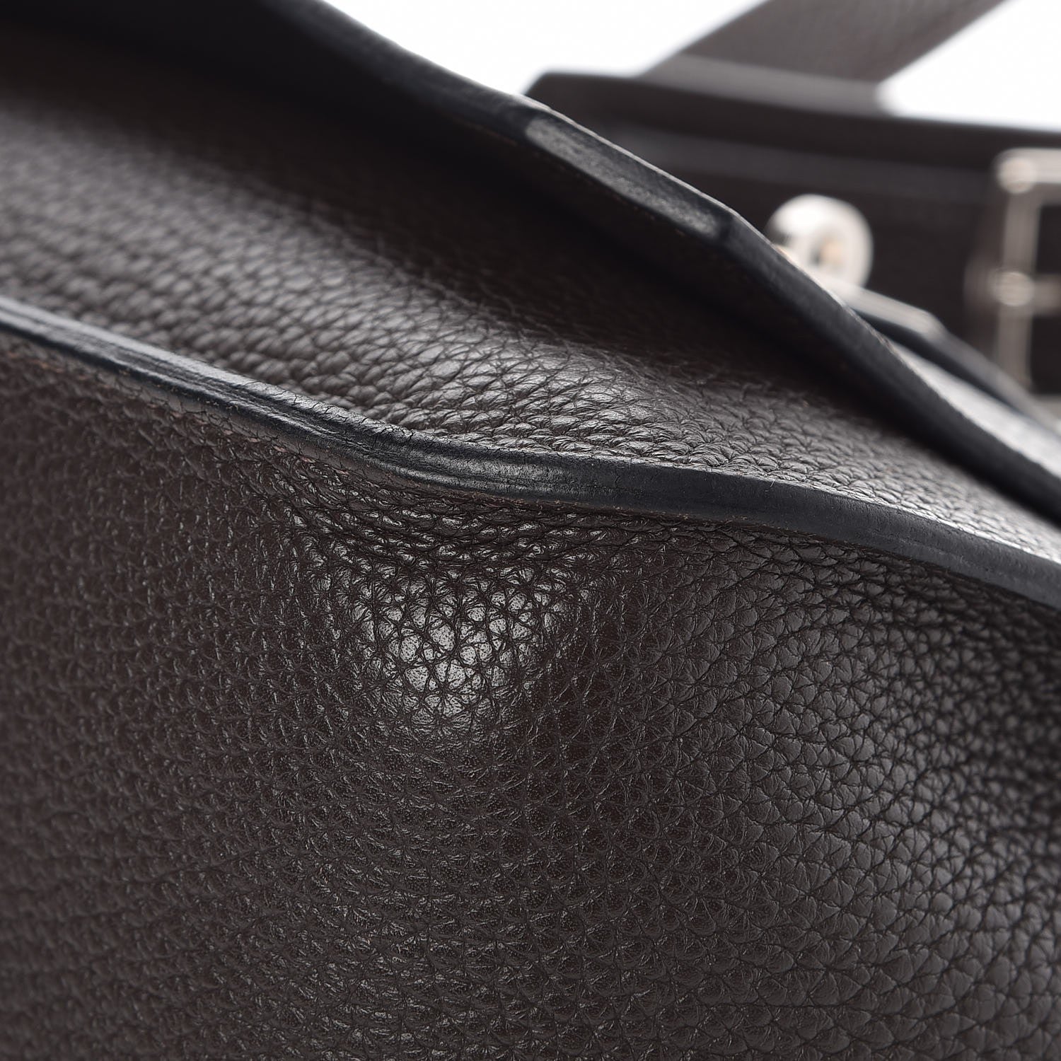 Hermes Taurillon Clemence Jypsiere 28 Chocolate 12 of 14