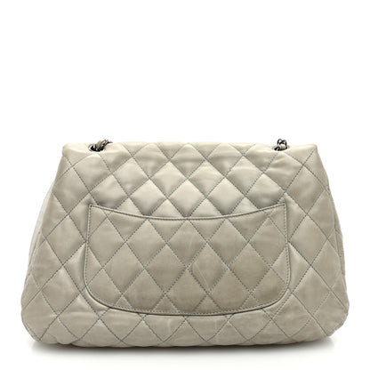 Chanel Lambskin Maxi Quilted Chanel 3 Flap Bag Grey 15 of 16