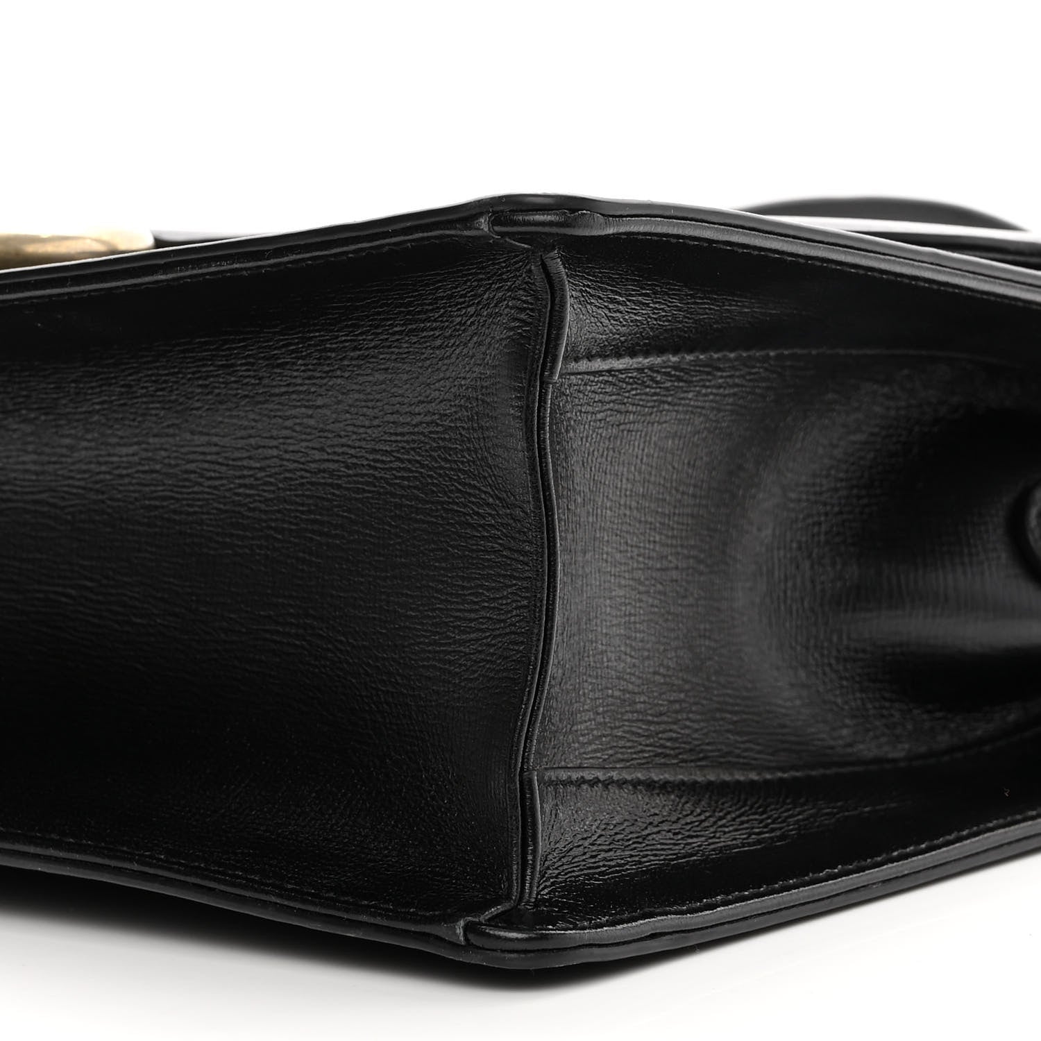 Gucci Textured Calfskin Medium Torchon GG Ring Shoulder Bag Black 11 of 12