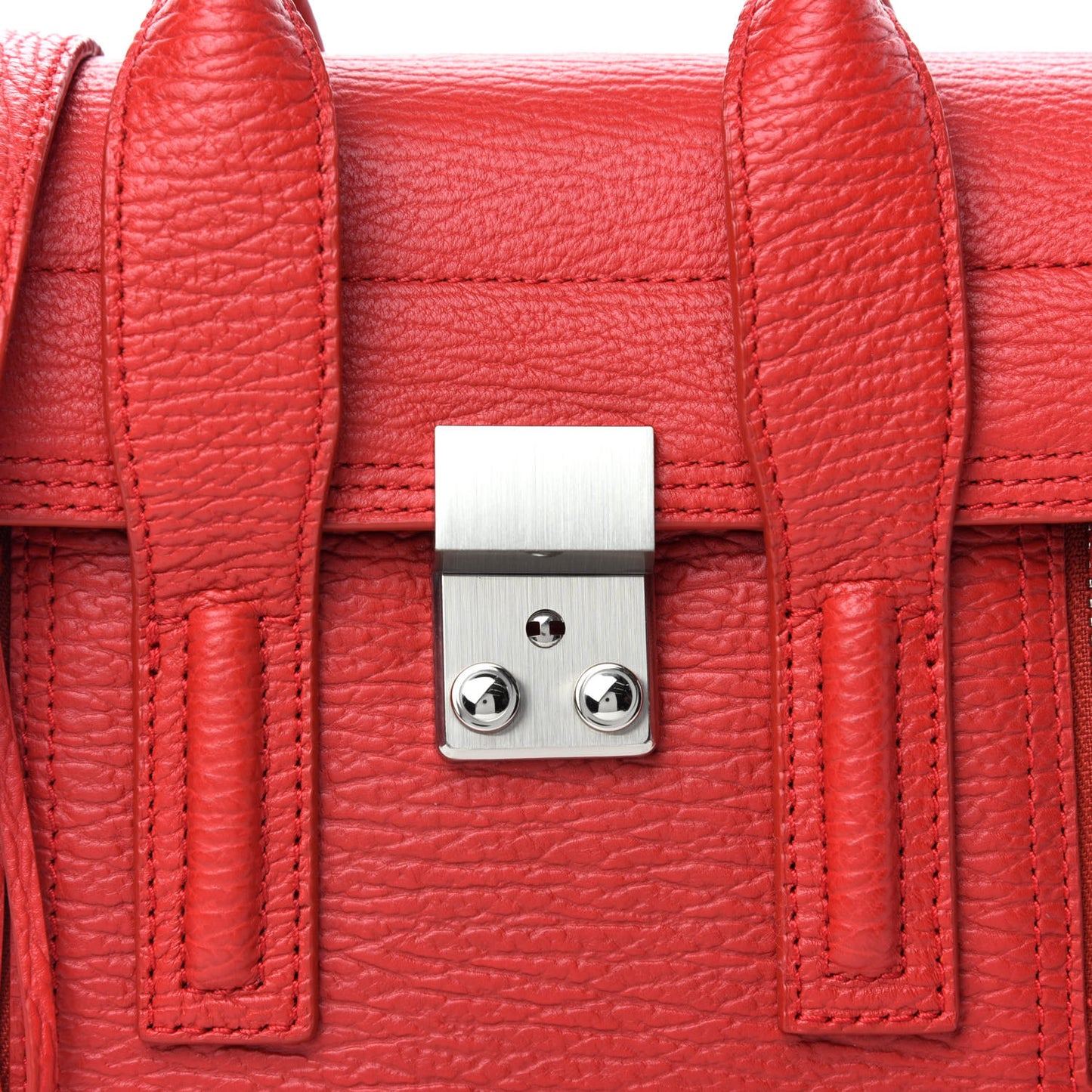 Textured Calfskin Mini Pashli Satchel Red