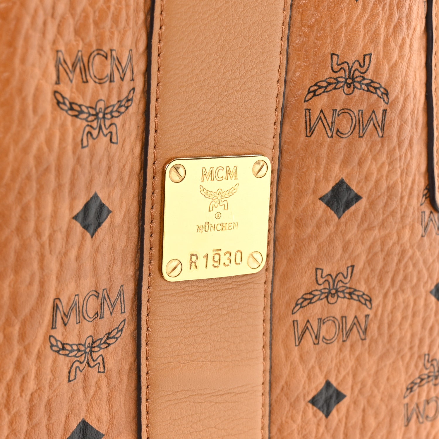 MCM Visetos Medium Liz Reversible Shopper Tote Cognac 10 of 16
