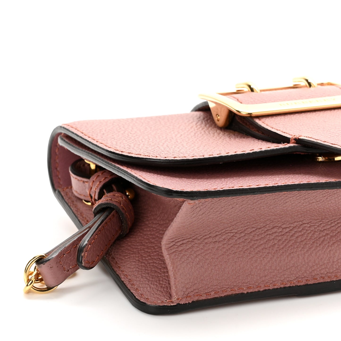 Grainy Calfskin Mini Buckle Bag Dusty Pink