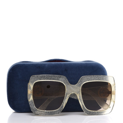Gucci Glitter Acetate Square Frame Sunglasses GG0053S Silver 8 of 8