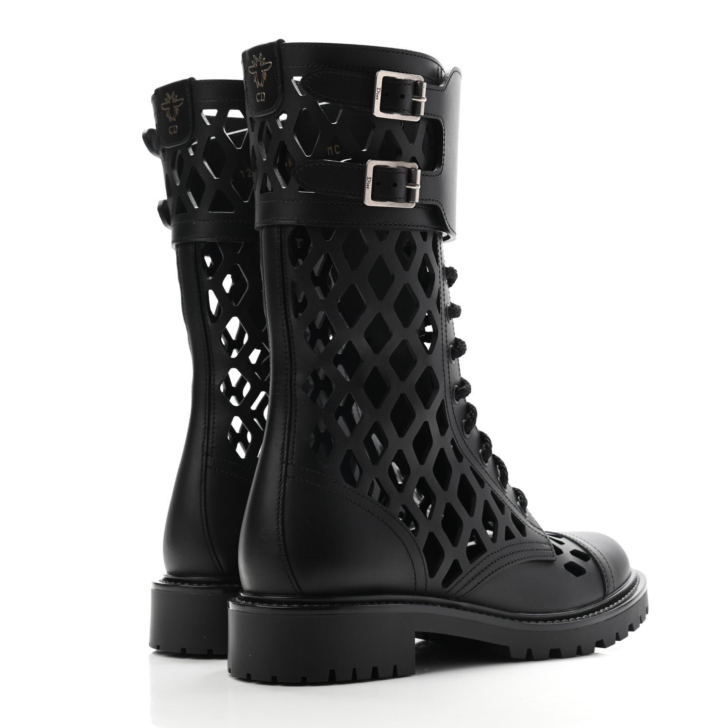 Christian Dior Matte Calfskin Womens D-Trap 30mm Tall Boots 36 Black 4 of 9