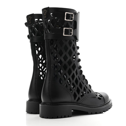 Christian Dior Matte Calfskin Womens D-Trap 30mm Tall Boots 36 Black 4 of 9
