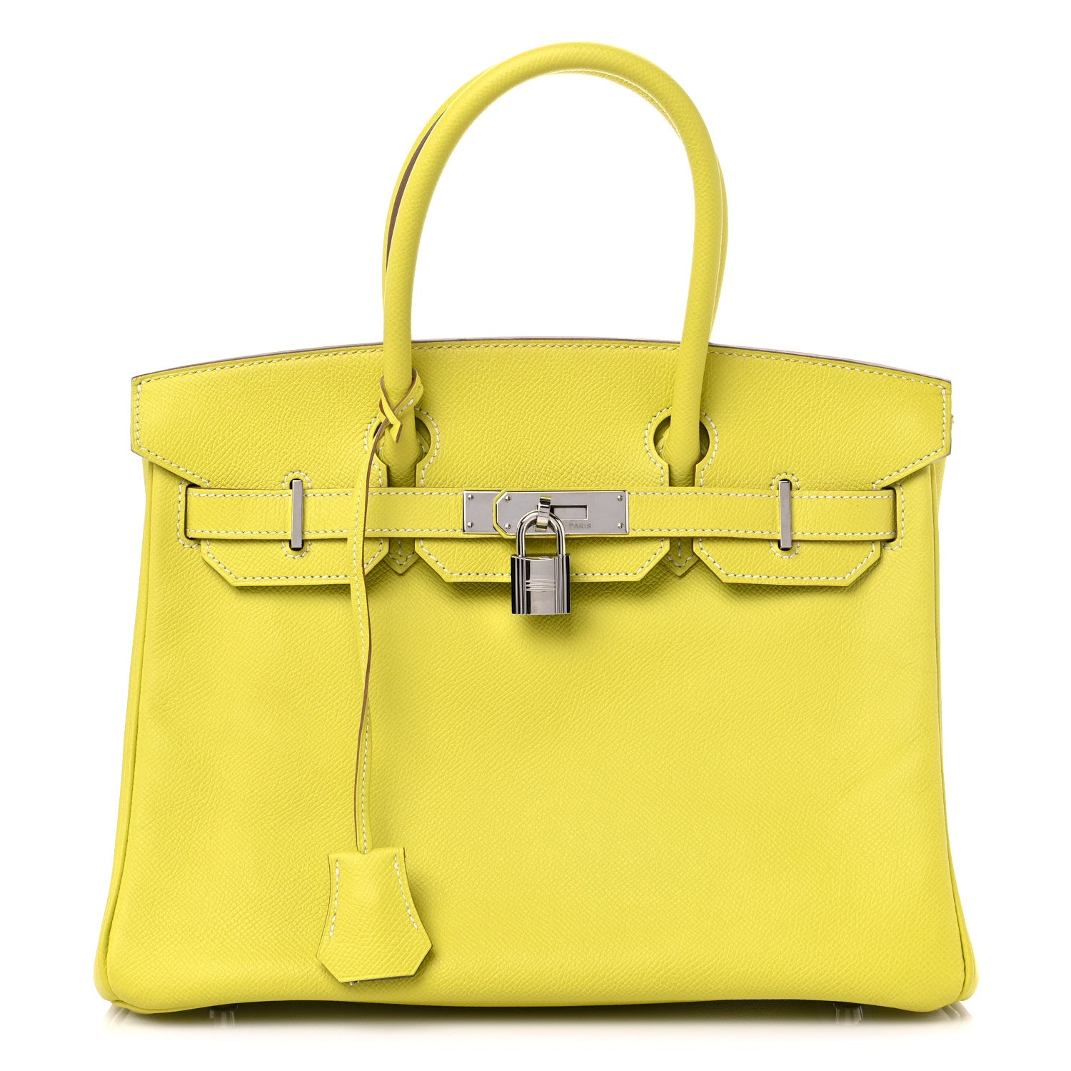 Hermes Epsom Candy Birkin 30 Lime Gris Perle 1 of 15