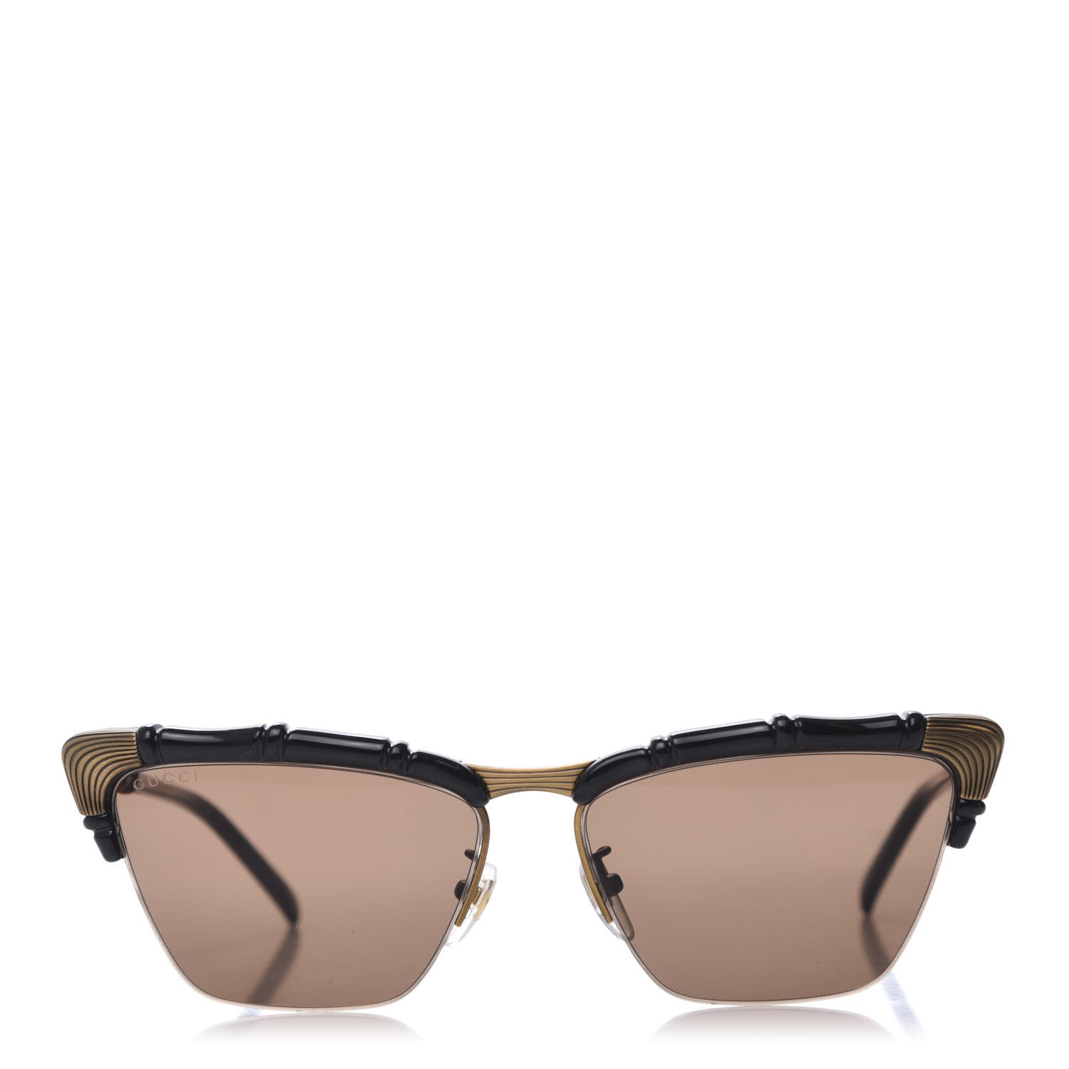Gucci Acetate Metal Bamboo Sunglasses GG660S Black Brown 3 of 7