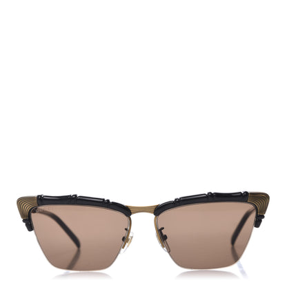 Gucci Acetate Metal Bamboo Sunglasses GG660S Black Brown 3 of 7