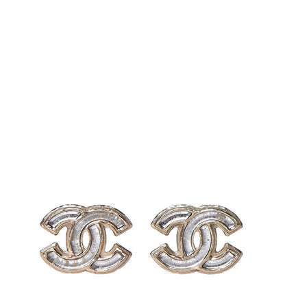 Chanel Enamel CC Earrings Grey Gold 1 of 7