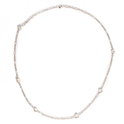 David Yurman Sterling Silver Pearl Figaro Chain Necklace 1 of 12