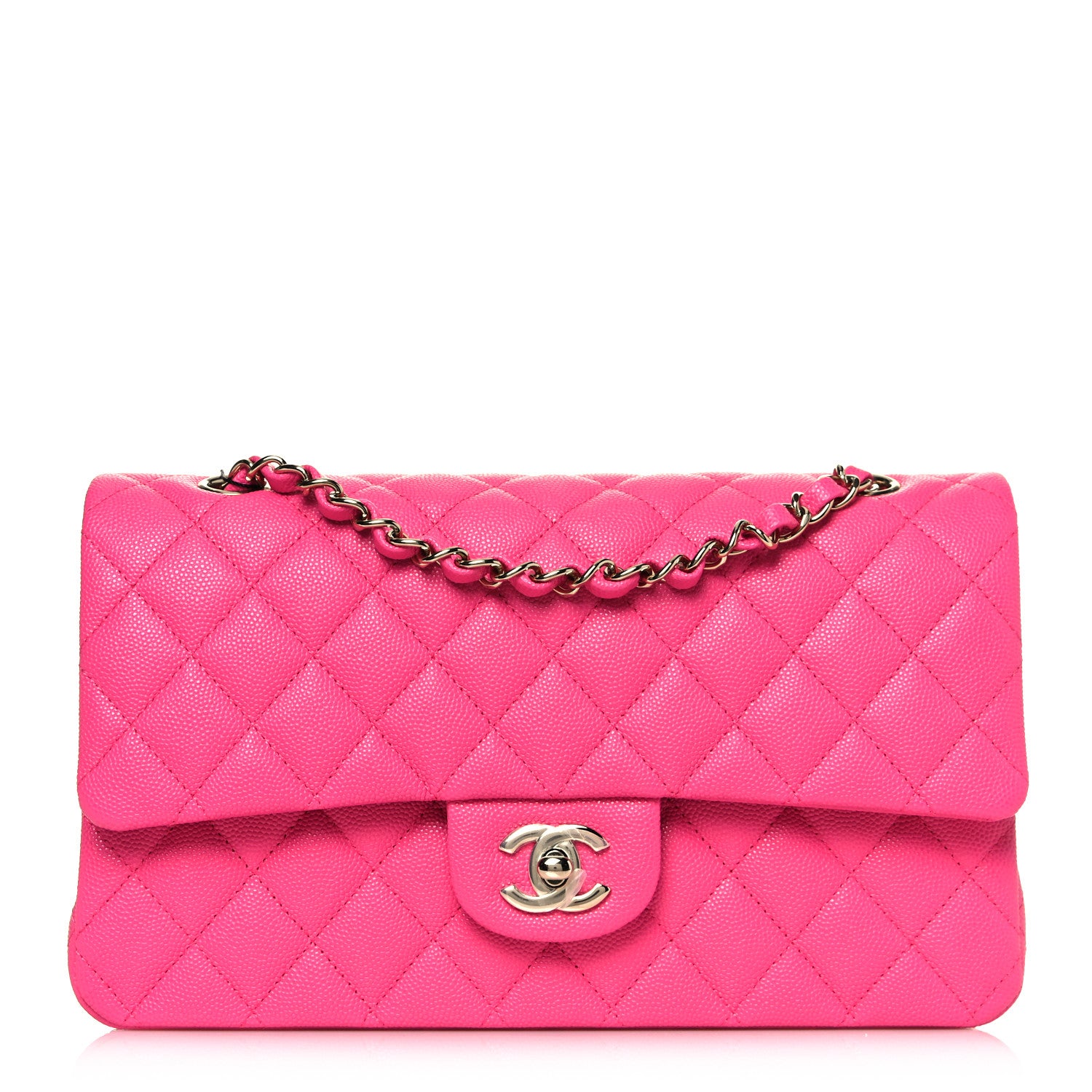 Chanel Caviar Quilted Medium Double Flap Dark Pink 1 of 11