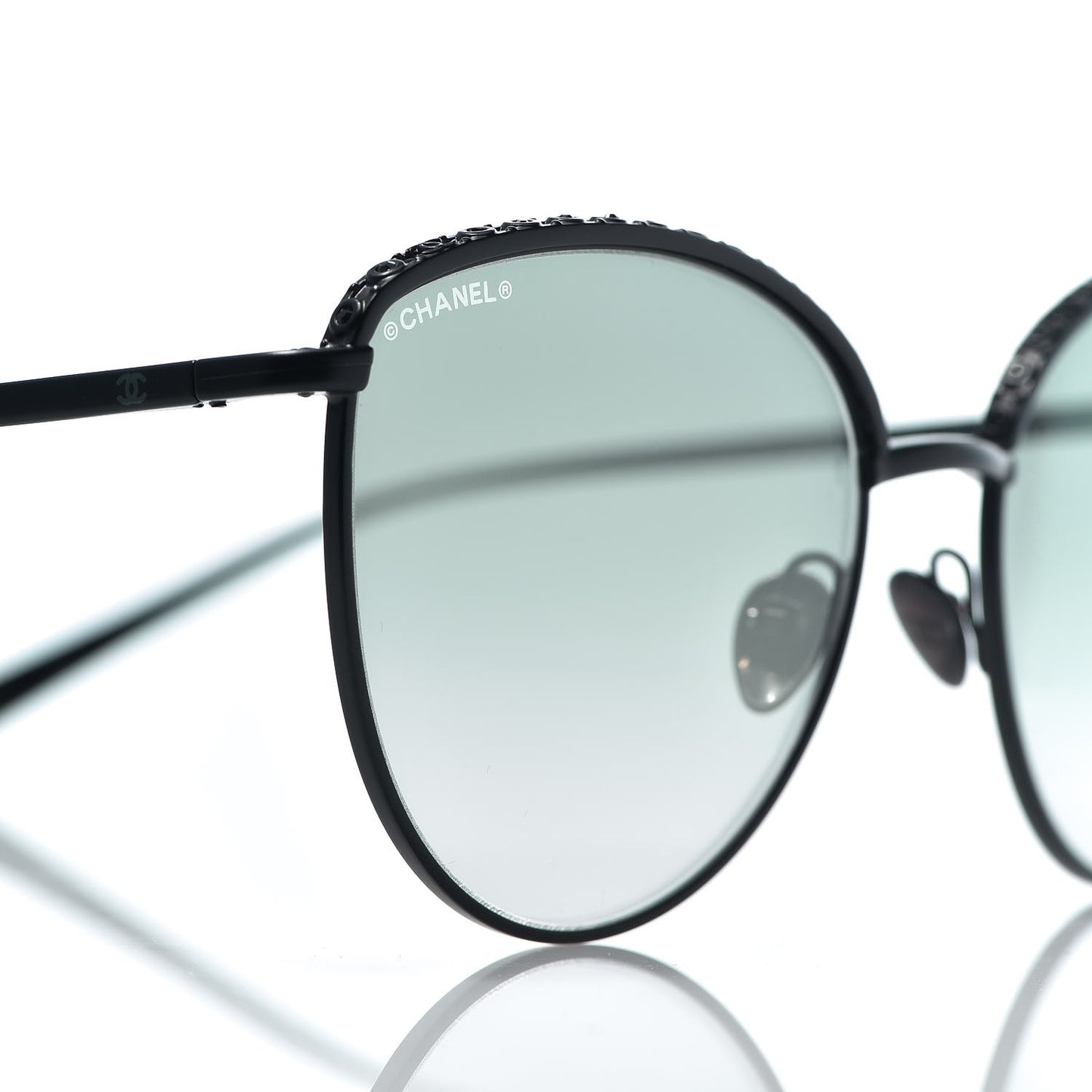 Metal Crystal Sunglasses 4258-B Black