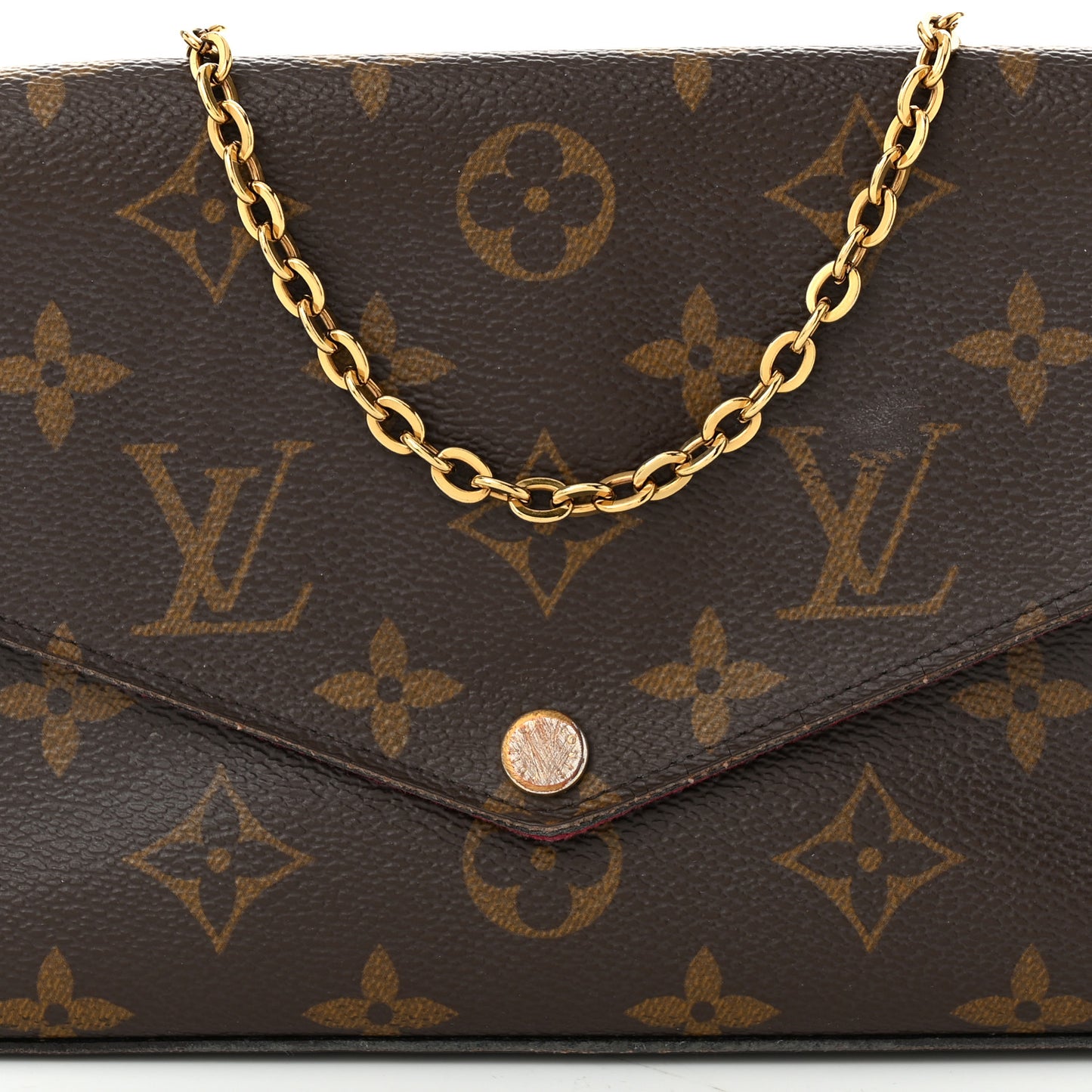 Monogram Pochette Felicie Chain Wallet Fuchsia