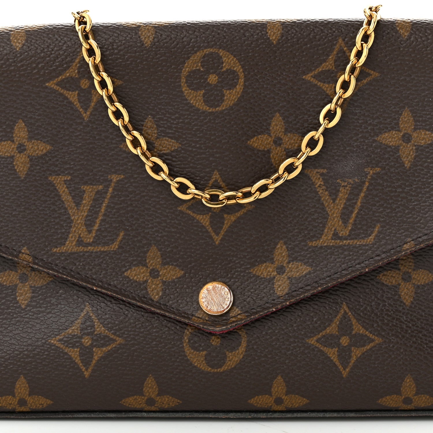 Louis Vuitton Monogram Pochette Felicie Chain Wallet Fuchsia 7 of 10