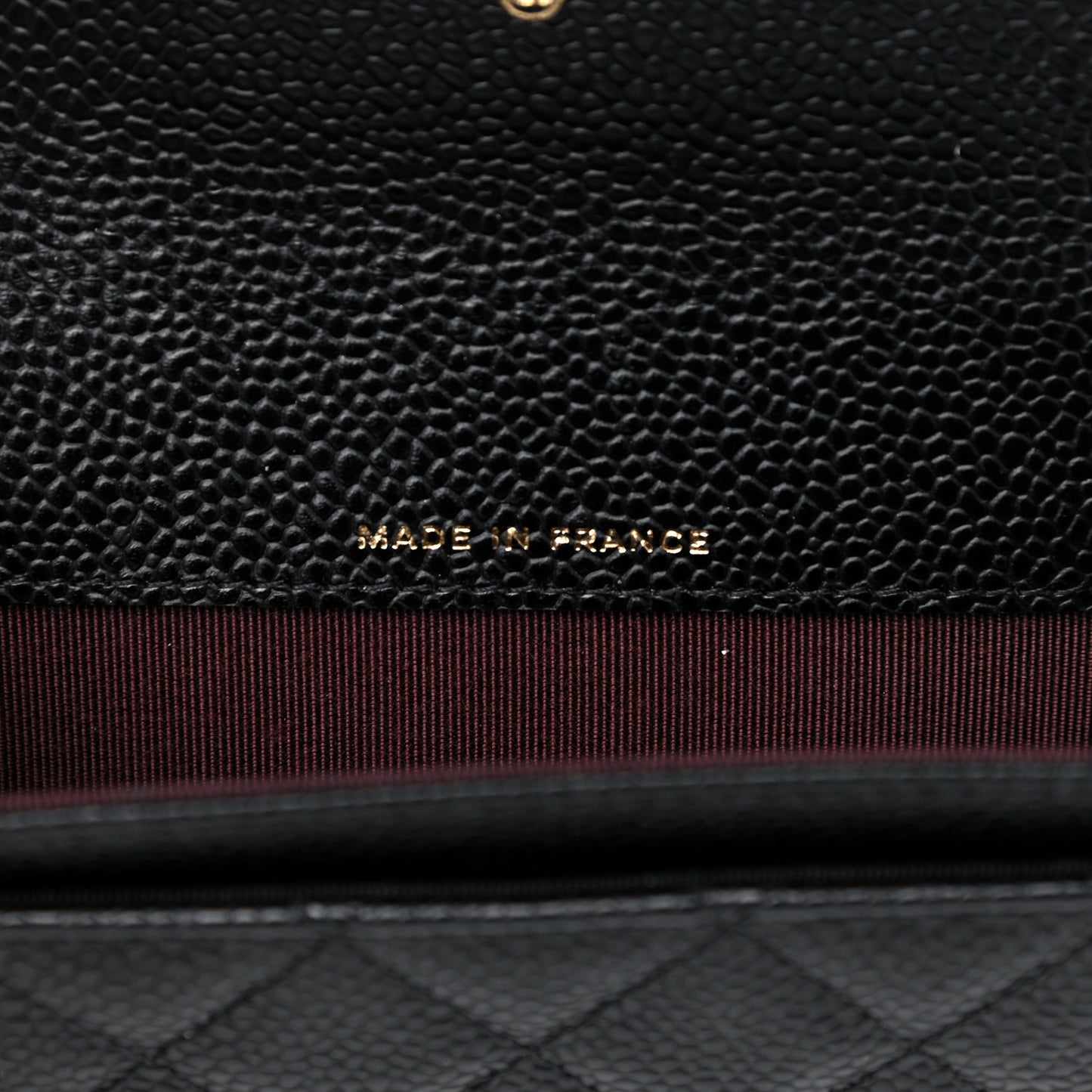 Caviar Quilted Flap Card Holder Wallet Black