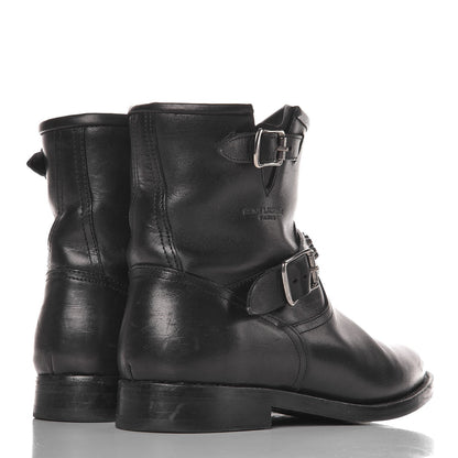 Saint Laurent Smooth Calfskin Studded Light Bowling Boots 36.5 Black 4 of 11