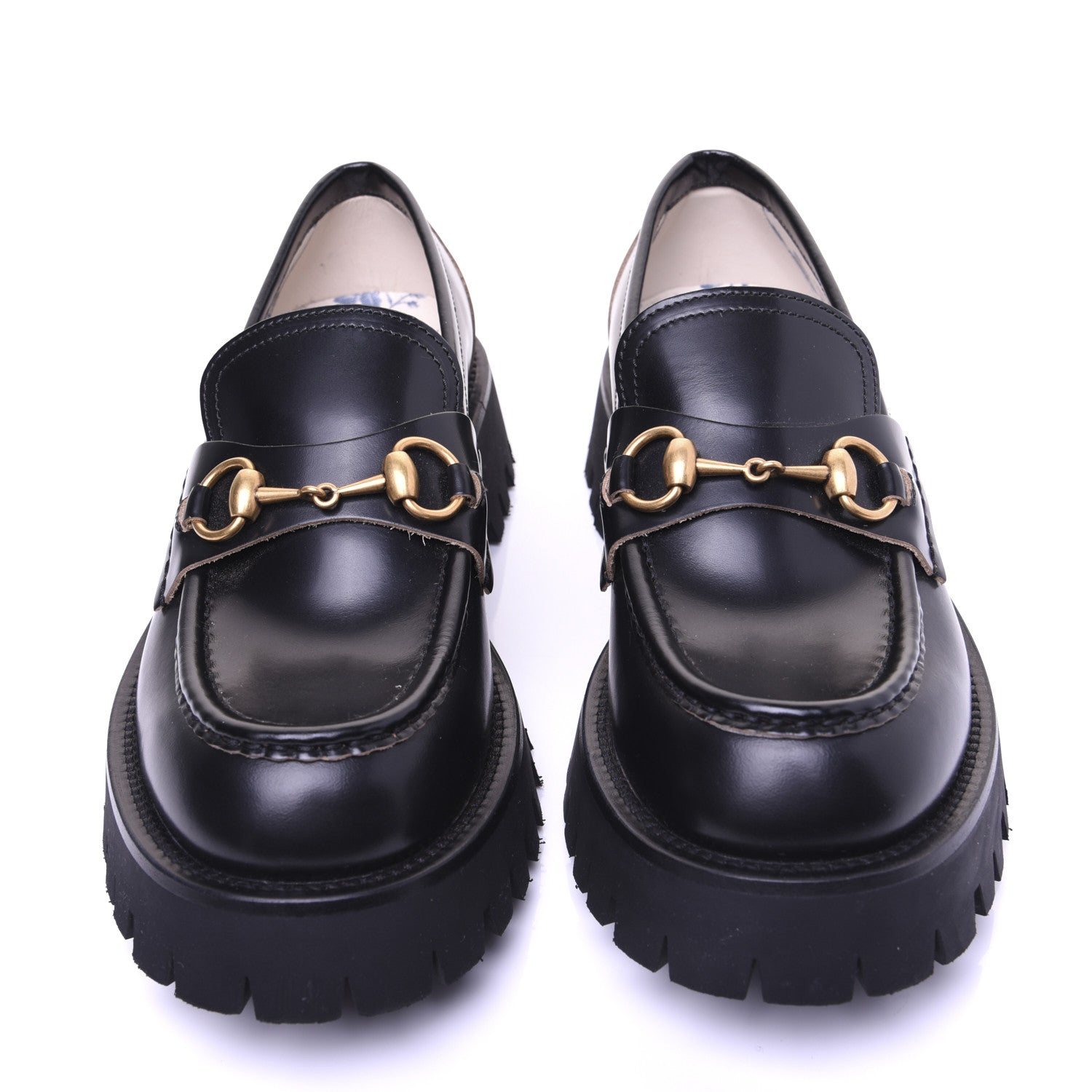 Gucci Cordovan Lux Womens Harald Horsebit 25mm Platform Loafers 39 Black 4 of 14