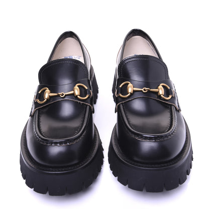 Gucci Cordovan Lux Womens Harald Horsebit 25mm Platform Loafers 39 Black 4 of 14