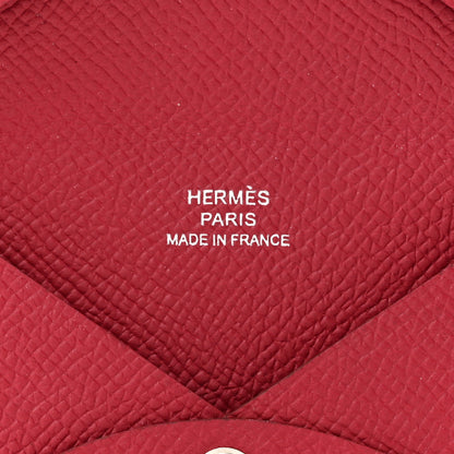 Hermes Epsom Calvi Card Case Rubis 6 of 8