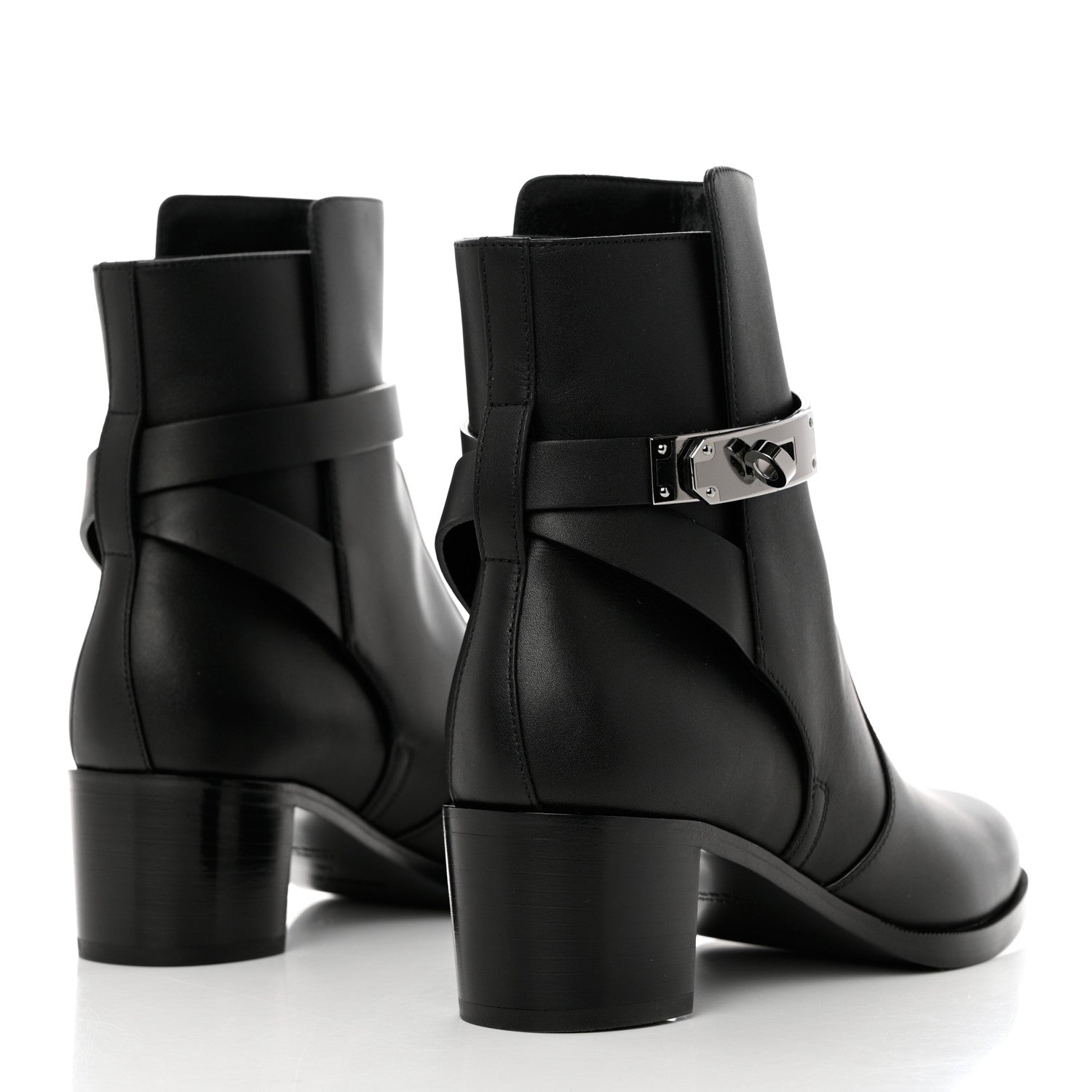 Hermes Calfskin Frenchie 50 Ankle Boots 36 Black 4 of 11