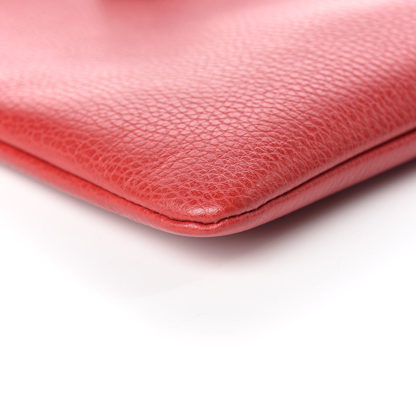 Calfskin Large Bamboo Clutch Red