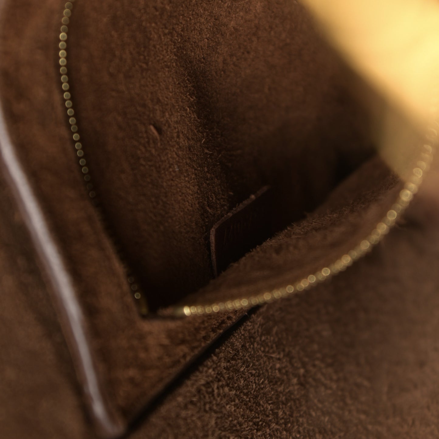 Natural Calfskin Sangle Bucket Bag Dark Brown