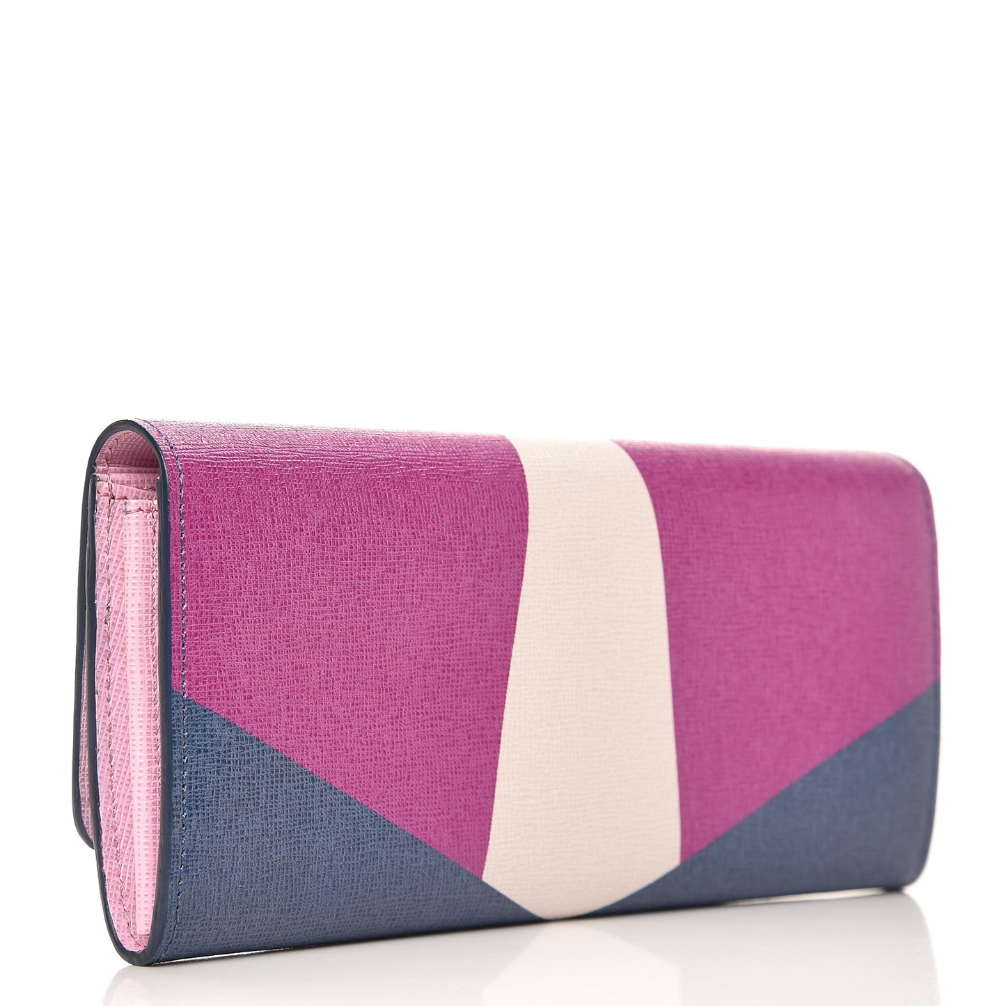 Vitello Elite Crystal Eye Monster Continental Wallet Cobalt Lavender Pink