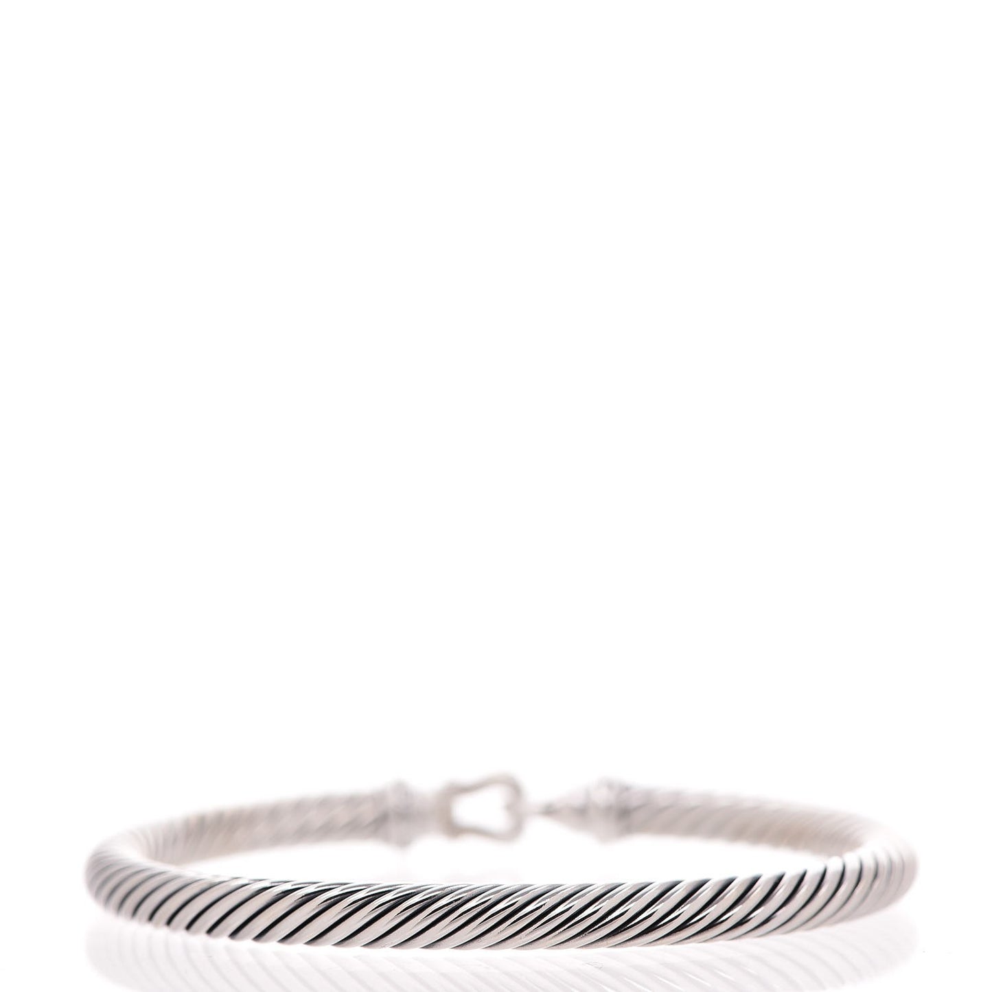 Sterling Silver Diamond 5mm Cable Buckle Bracelet