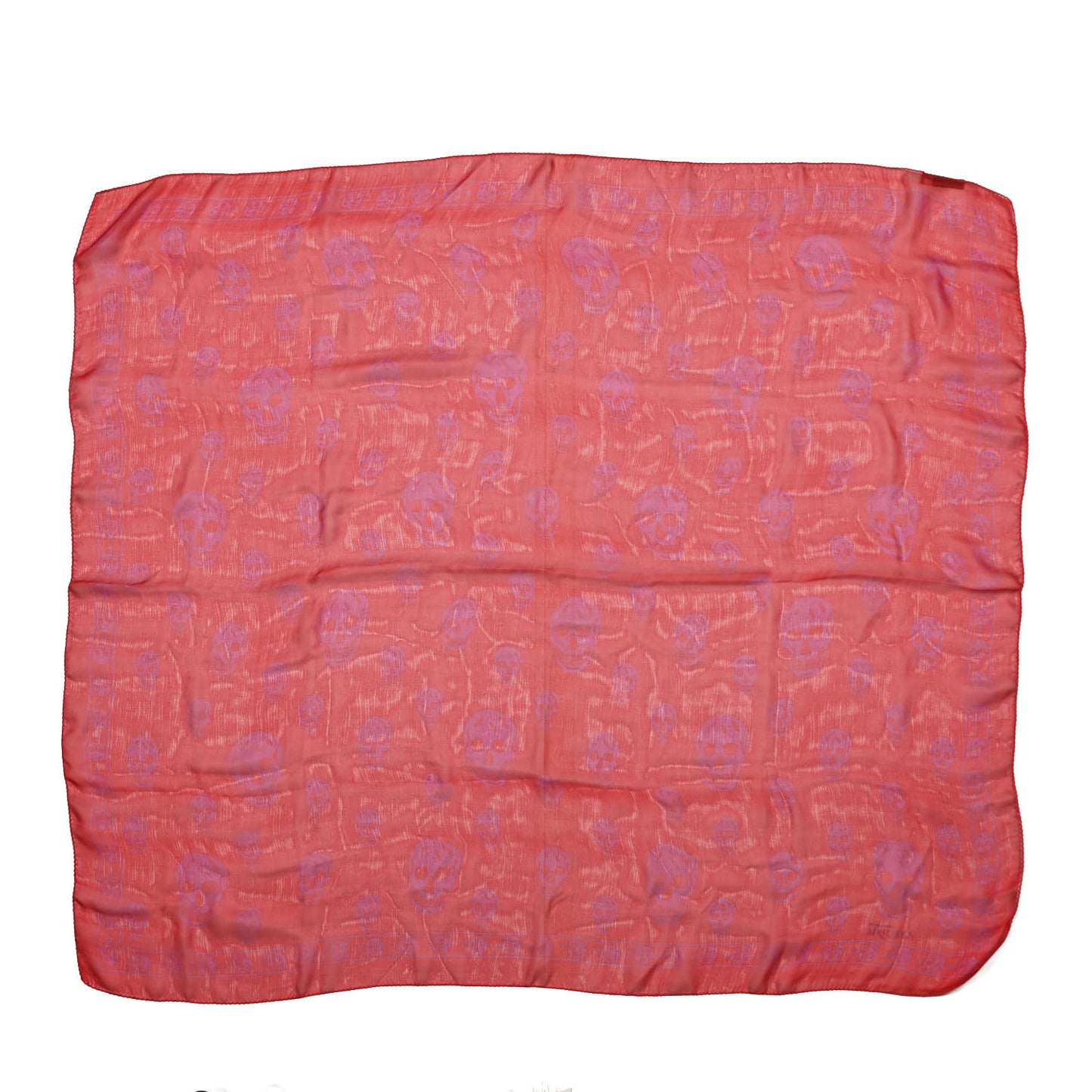 Silk Chiffon Skull Scarf Red