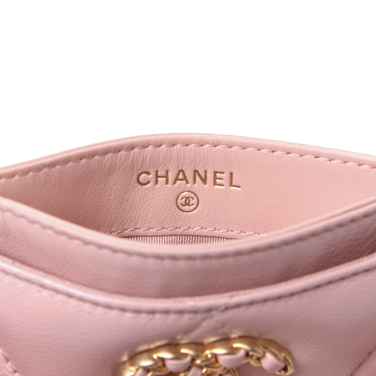 Chanel Shiny Goatskin Quilted 19 Card Holder Light Pink 6 of 9