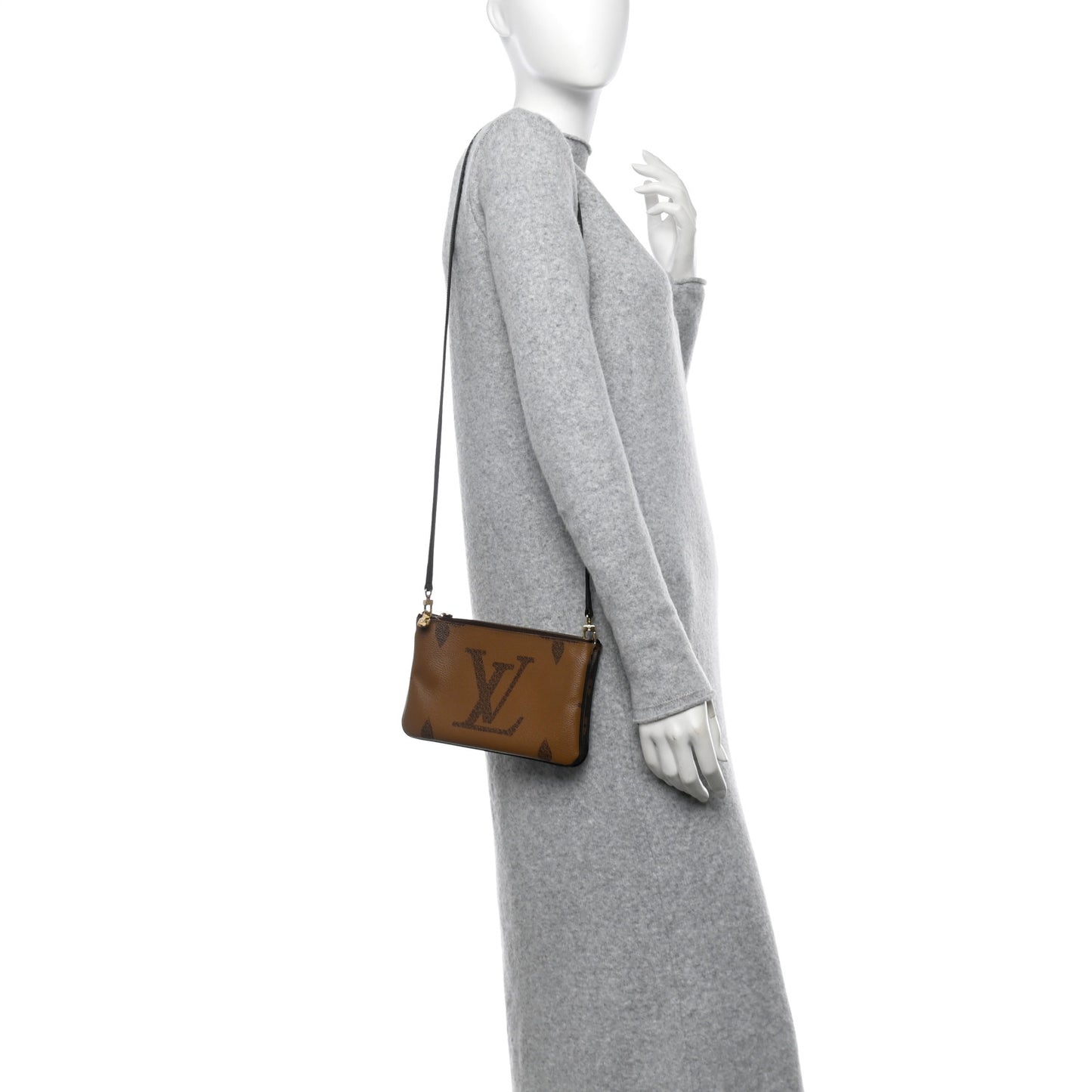 Reverse Monogram Giant Double Zip Pochette