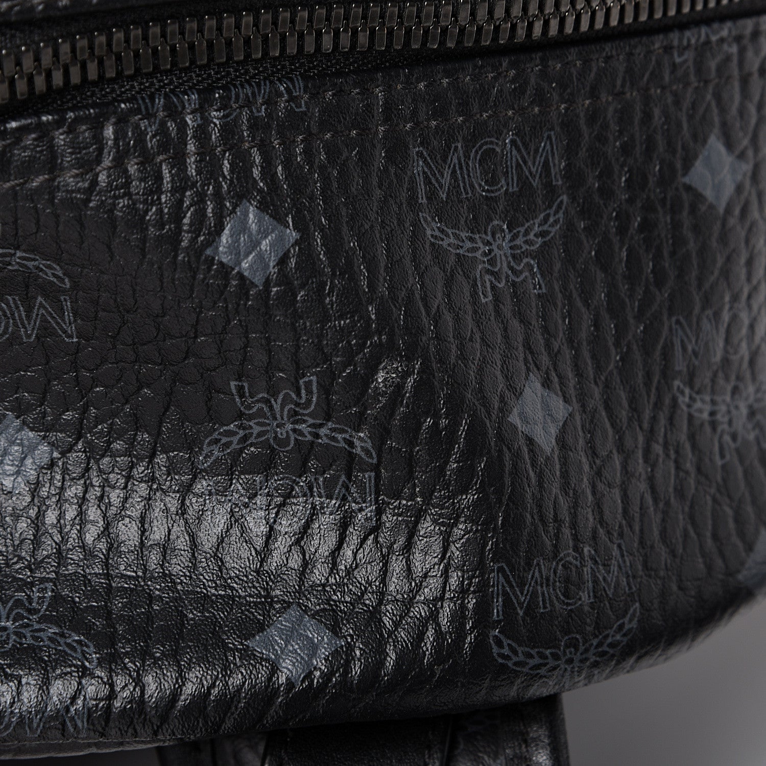 MCM Visetos Medium Stark Logo Stripe Backpack Black 11 of 12