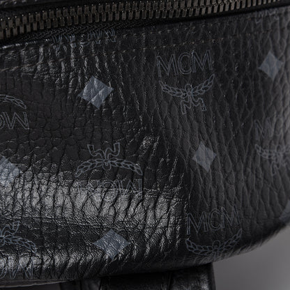 MCM Visetos Medium Stark Logo Stripe Backpack Black 11 of 12