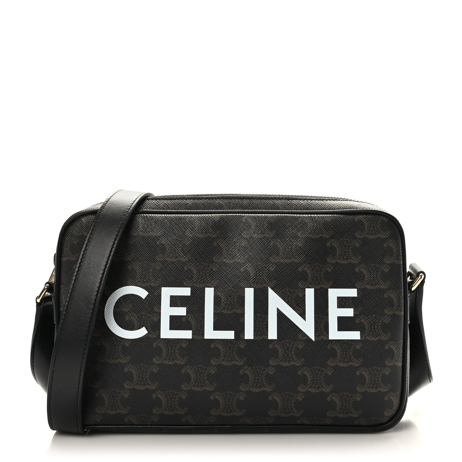 Celine Triomphe Canvas Medium Messenger Bag Black 1 of 8