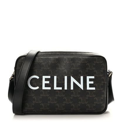 Celine Triomphe Canvas Medium Messenger Bag Black 1 of 8