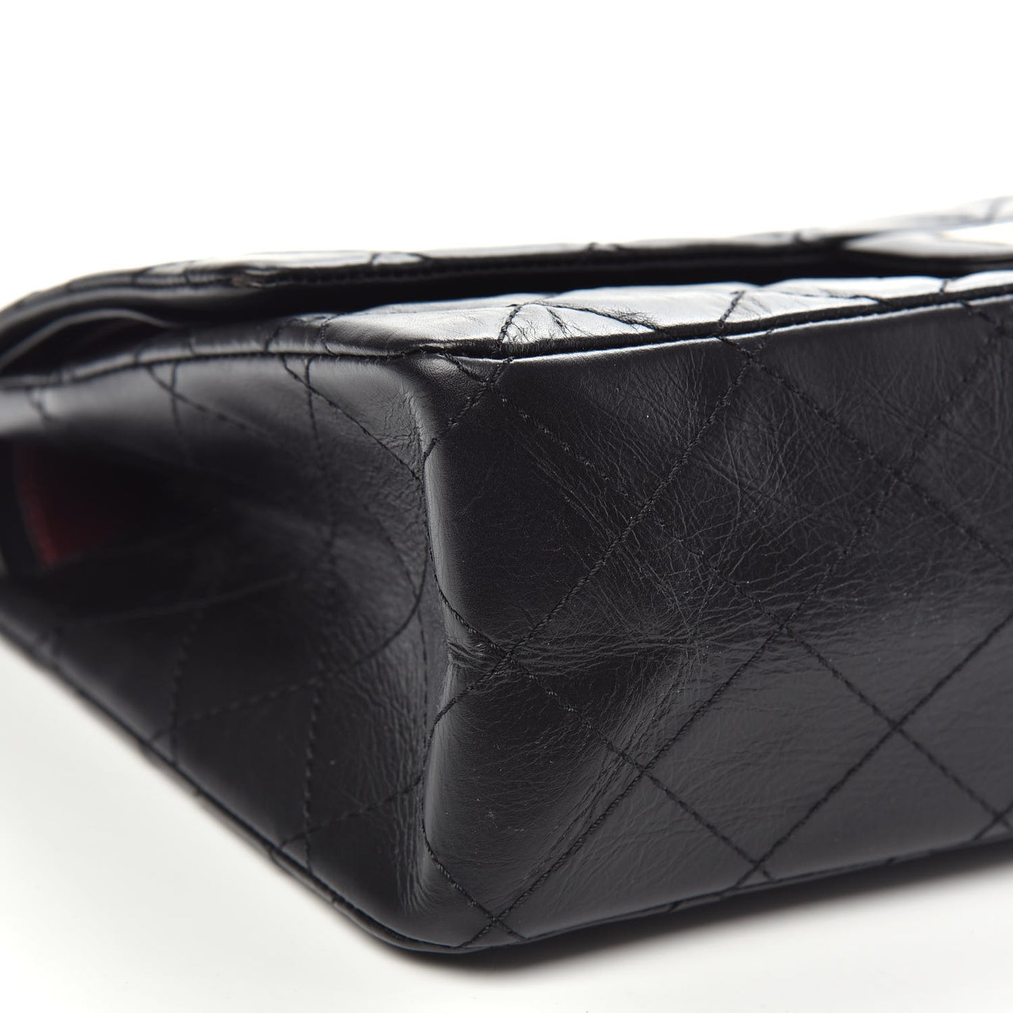 Aged Calfskin Quilted 2.55 Reissue 227 Flap Black