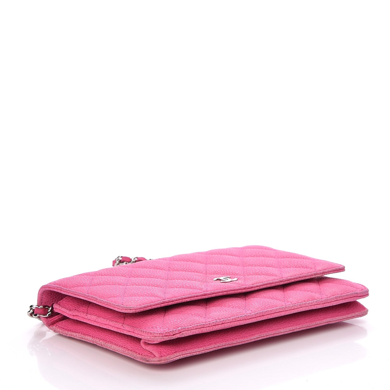 Chanel Iridescent Caviar Quilted Wallet on Chain WOC Pink 4 of 14