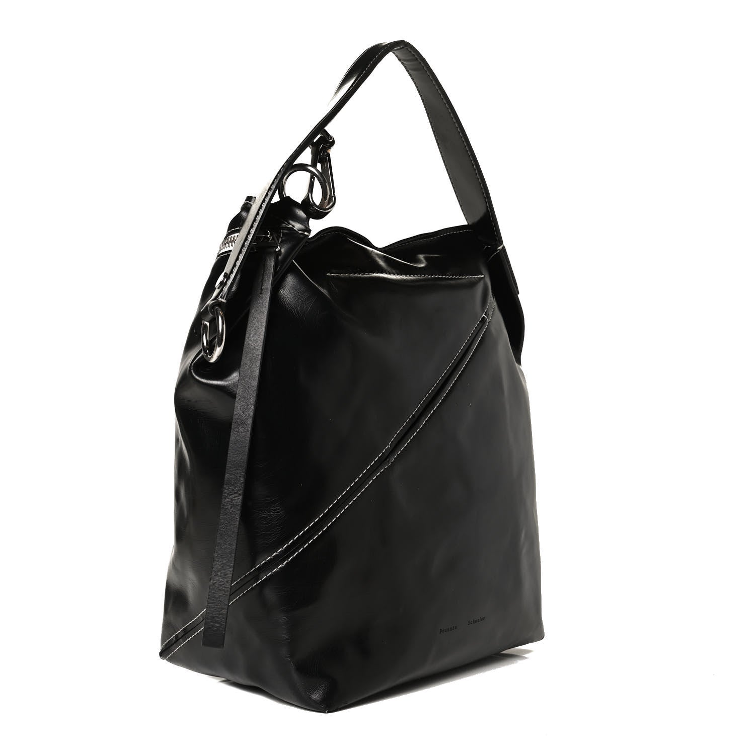 Proenza Schouler Calfskin Large Cire Zip Hobo Black 3 of 17