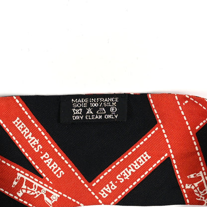 Hermes Silk Bolduc Twilly Black Orange 3 of 3