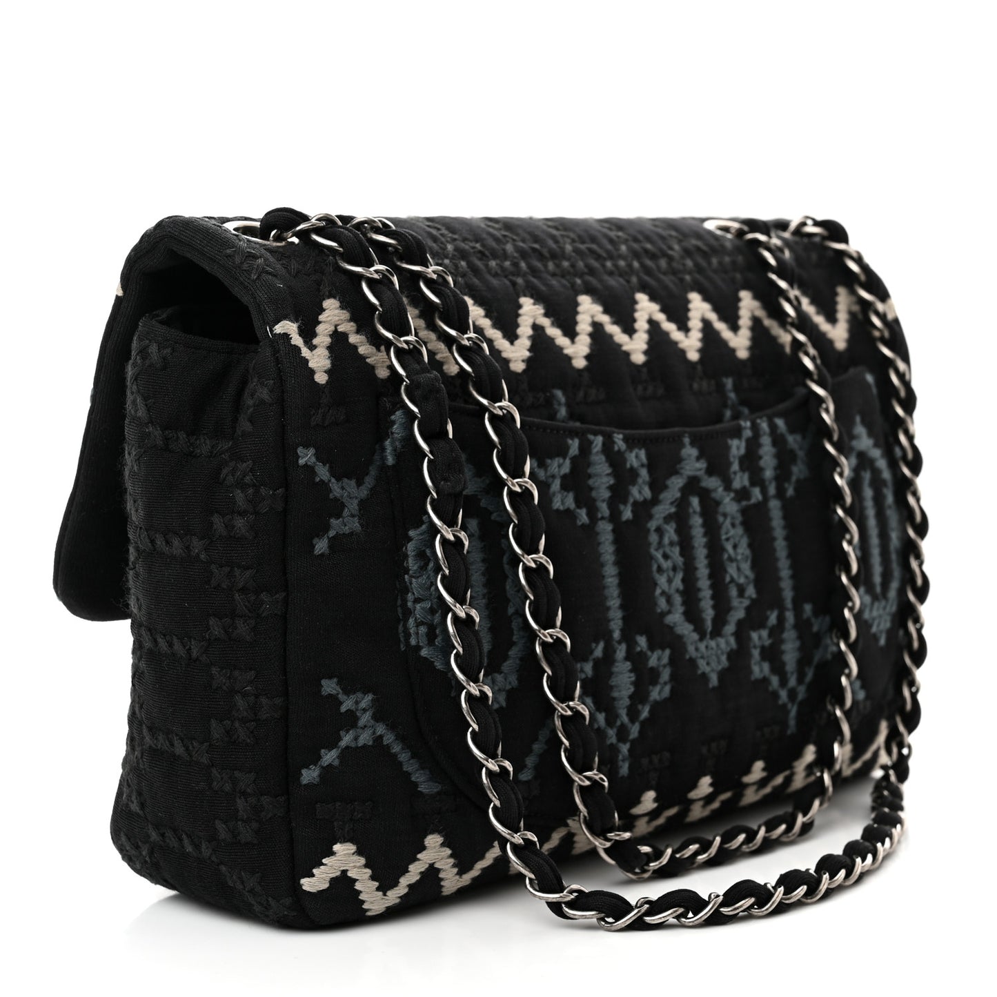 Jersey Embroidered Paris Dallas Flap Black