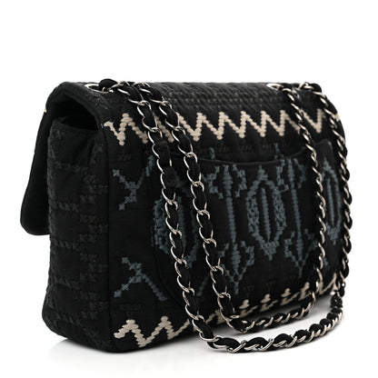 Chanel Jersey Embroidered Paris Dallas Flap Black 3 of 16