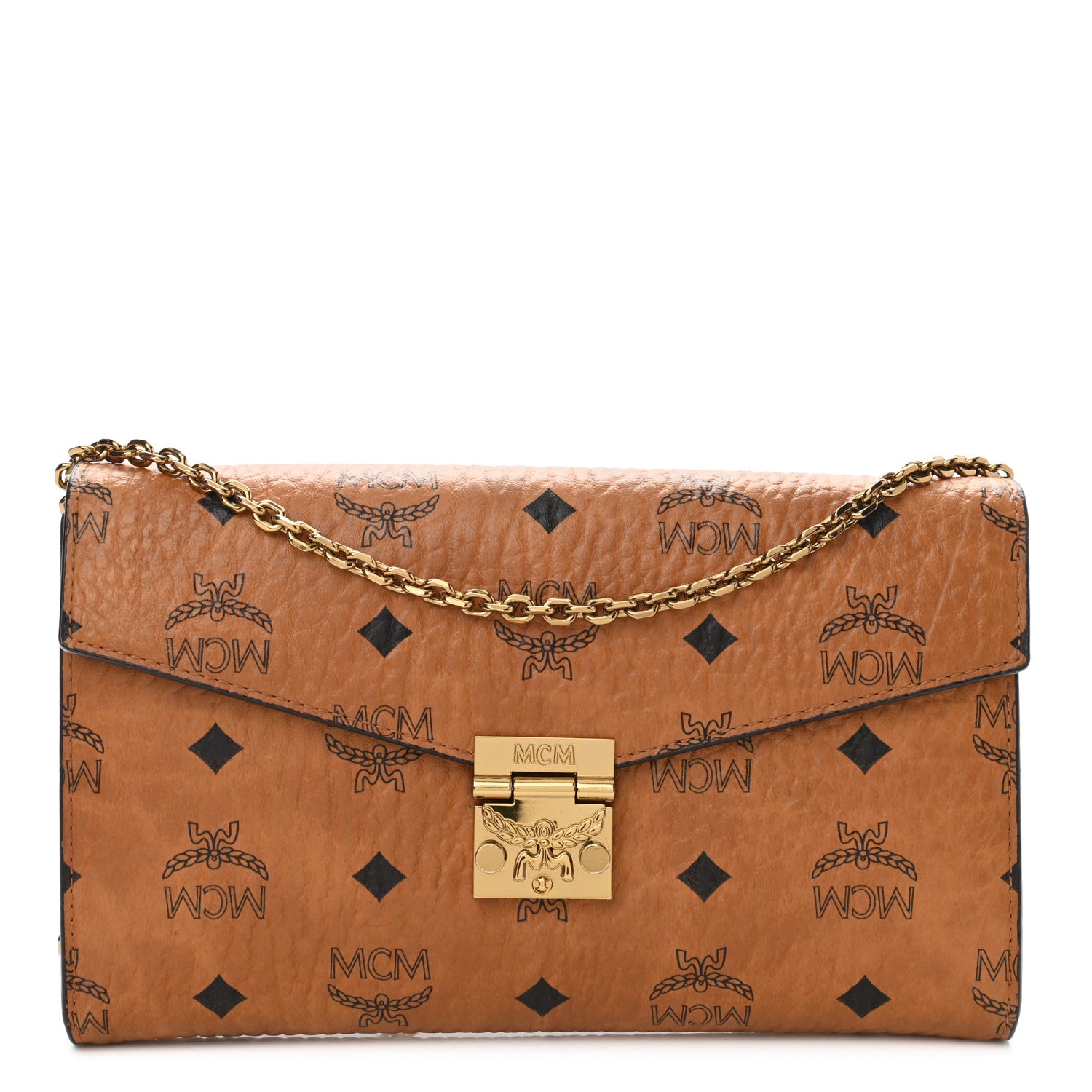MCM Visetos Medium Patricia Wallet On Chain Cognac 1 of 9