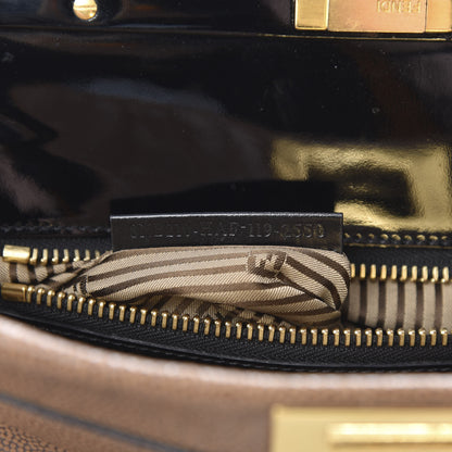 Fendi Patent Large Peekaboo Iconic Satchel Brown 8 of 17