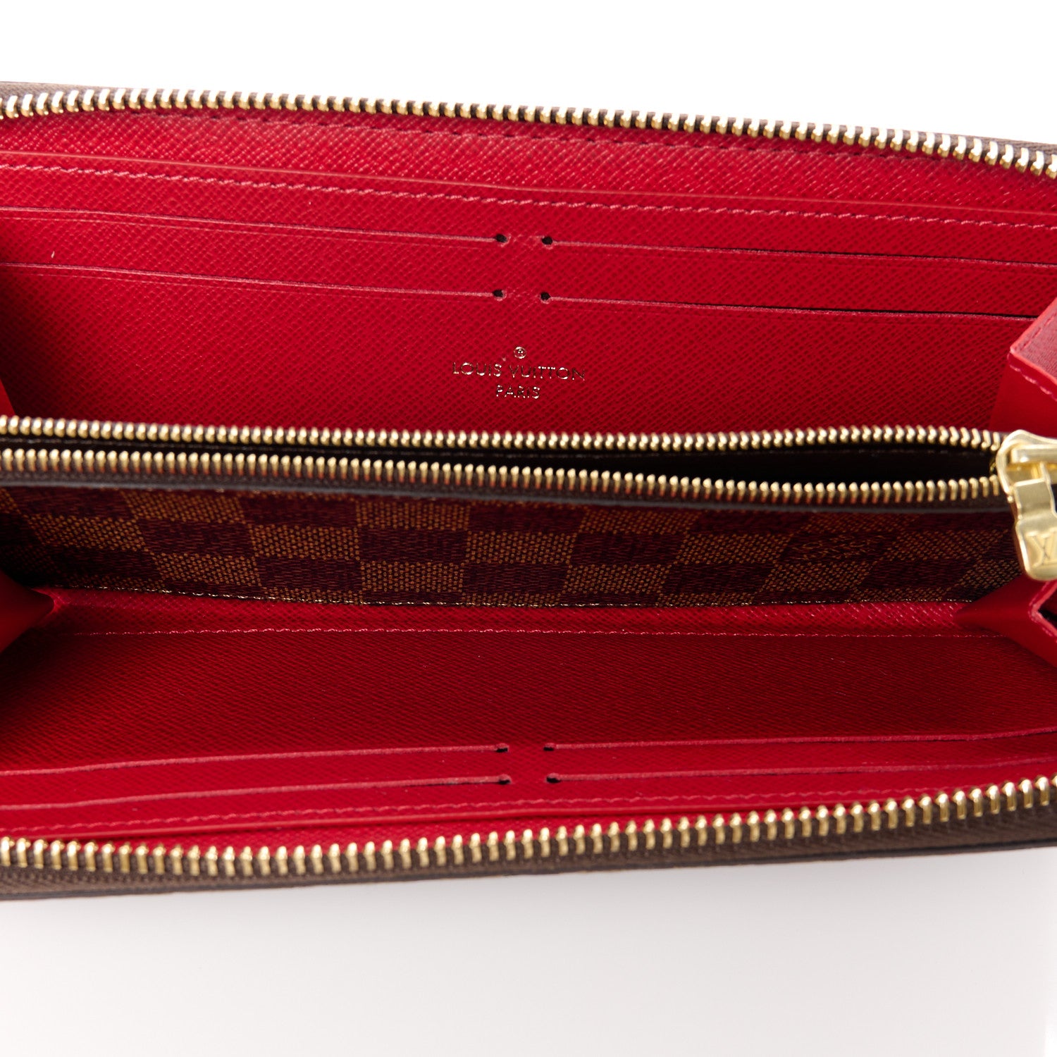 Louis Vuitton Damier Ebene Clemence Wallet Cherry 5 of 10