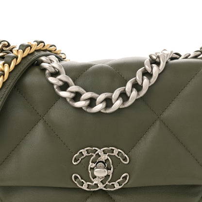 Chanel Lambskin Quilted Medium Chanel 19 Flap Khaki 8 of 10
