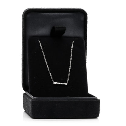 Tiffany Platinum Diamond Fleur de Lis Key Bar Pendant Necklace 5 of 5