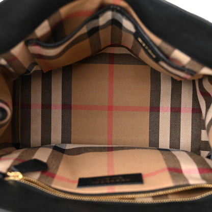 Burberry Soft Grain Calfskin Medium Buckle Tote Black 5 of 14